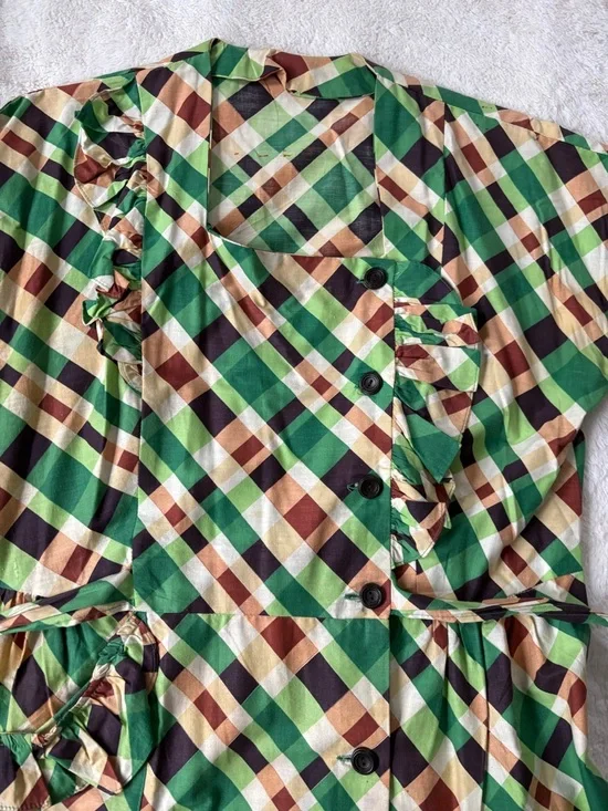 Smashing 1940s Vintage VOLUP Plus Size Cotton Day Dress - Picture 14 of 14